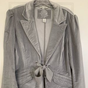 White House Black Market velvet jacket in grey